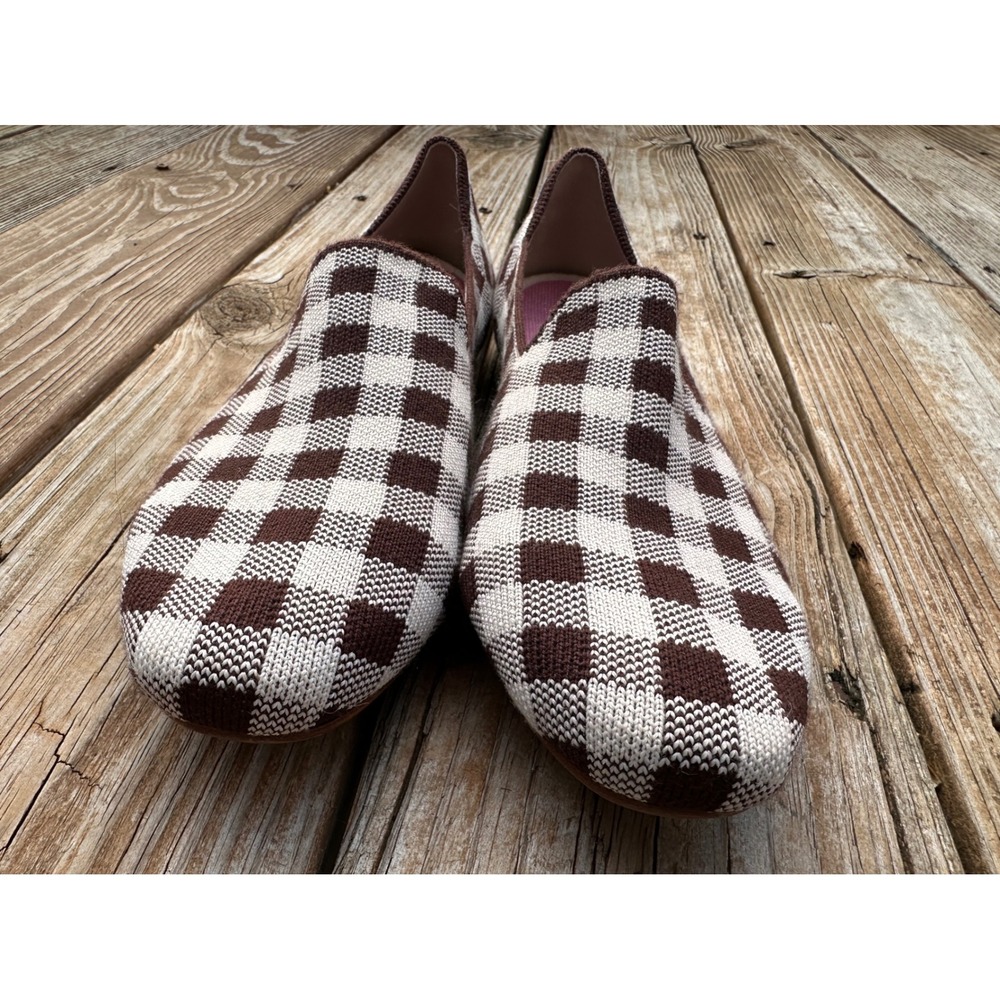 Rothy's x Marta Ferri Brown Check Gingham Loafers Flats Women 11 - Picture 6 of 7